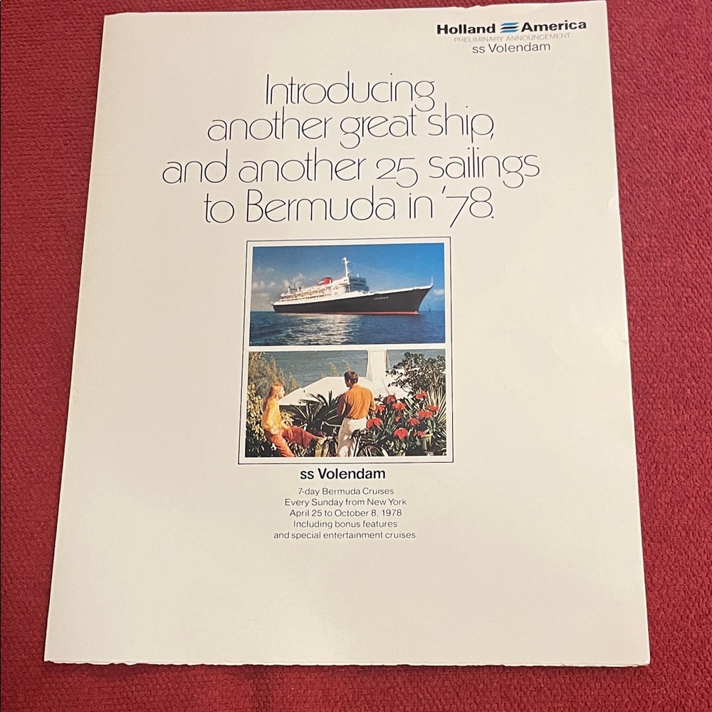 SS Volendam Cruise Brochure